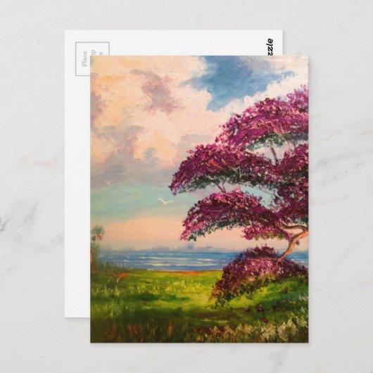 Jacaranda Tree Colorful Briefkaart (Voorkant / Achterkant)