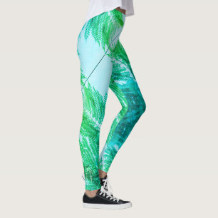 Jacaranda Tree laat Leggings voor groene kleuren o