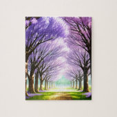 Jacaranda Tree Lane Oil Art, puzzel Legpuzzel (Verticaal)