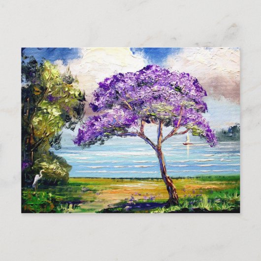 Jacaranda Tree Tropical Art Briefkaart (Voorkant)
