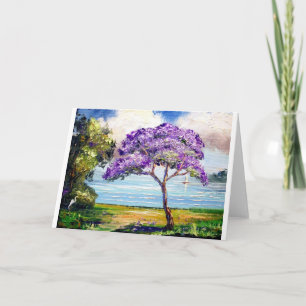 Jacaranda Tree Tropical Art Kaart