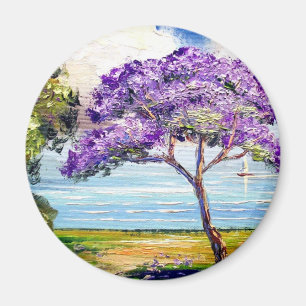 Jacaranda Tree Tropical Art Magneet