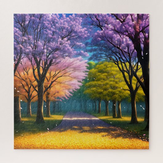 Jacaranda Trees Enchantant, Jigsaw Puzzle (Vertical)
