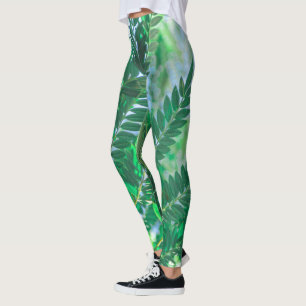 Jacarandaboom Bladeren Groene Kleuren Leggings