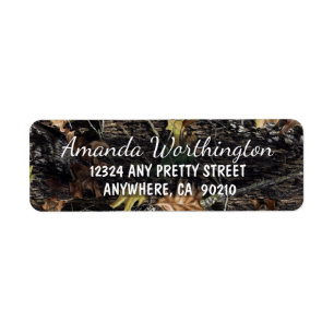Jacht Camo Rustieke Bruiloft Retouradres Labels