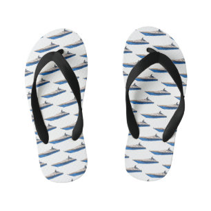 Jacht cartoon illustratie  kinder teenslippers