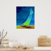 jacht Columbia 1901 gekleurd Poster (Keuken)