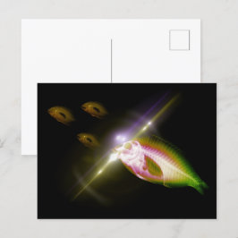 Jacht, diner, röntgenvis 4 briefkaart