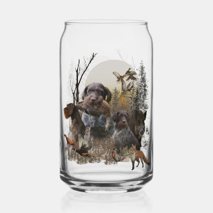 Jacht, Duitse draadharige pointer Blikvorm Glas