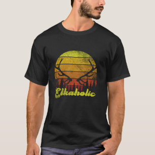 Jacht Elkaholic Jagers Retro Mannen Wilderness Hun T-shirt