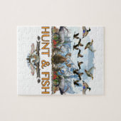 Jacht en vis legpuzzel (Horizontaal)