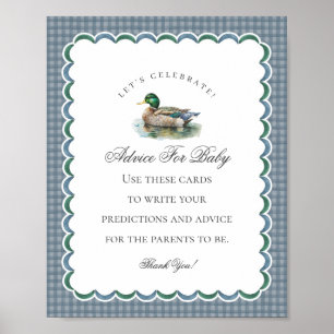 Jacht Gingham Eend Jongens Advies voor Baby Poster