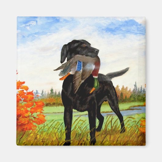 Jacht hond schilderij magneet (Voorkant)