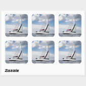 jacht in open Zee Vierkante Sticker (Vel)