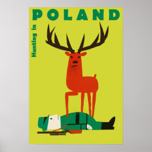 Jacht in Polen, oud poster