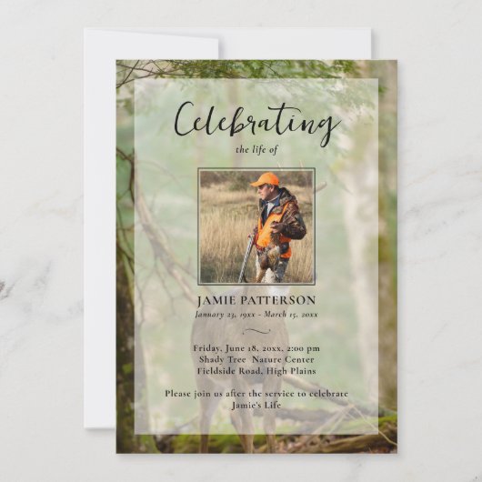 Jacht Jager Buitenmens Foto Funeral Programma (Voorkant)