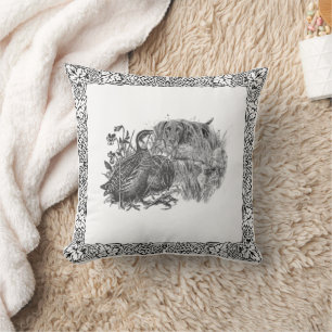 Jacht kwartels met jachthond kussen