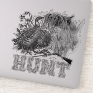 Jacht kwartels met jachthond sticker