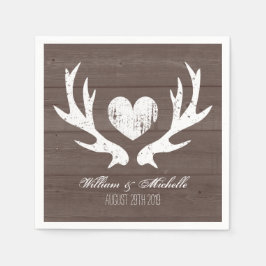 Jacht land chique herten gewei bruiloft servetten