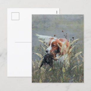 Jacht met Epagneul Breton Feestdagenkaart