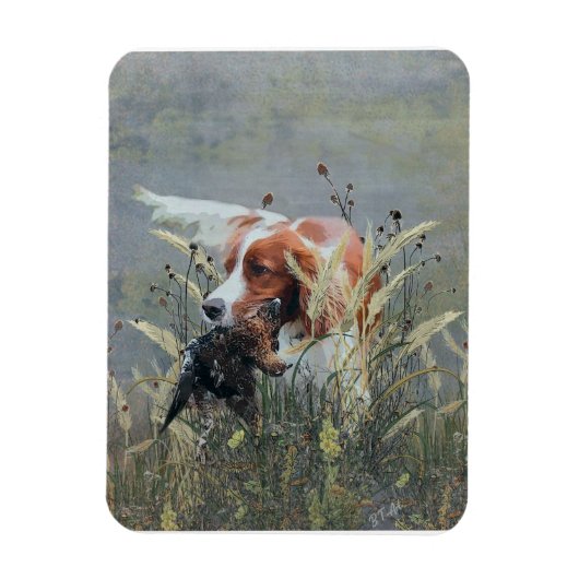 Jacht met Epagneul Breton Magneet (Verticaal)