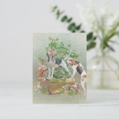 Jacht met honden briefkaart (Staand voorkant)