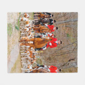 Jacht met honden fleece deken (Voorkant (Horizontaal))