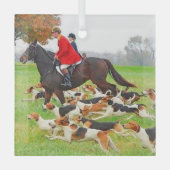 Jacht met honden glas ornament (Voorkant)