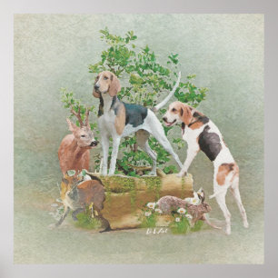 Jacht met honden poster