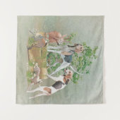 Jacht met honden wandkleed (Voorkant (horizontaal))