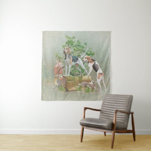 Jacht met honden wandkleed