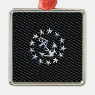Jacht Naval Flag Anchor en Stars Metalen Ornament