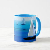 Jacht onder Zeil, kobaltblauw Mok (Voorkant rechts)