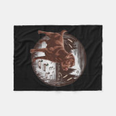 jacht op chocolade-labrador fleece deken (Voorkant (Horizontaal))