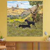 Jacht op Chukar patrijs Canvas Afdruk (Insitu (Woonkamer))