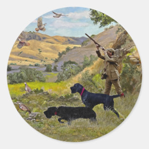 Jacht op Chukar patrijs Ronde Sticker