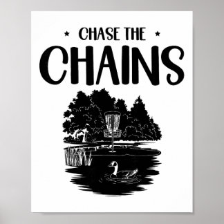 Jacht op de Kettingen Disc Golf Frisbee Kunst  Poster