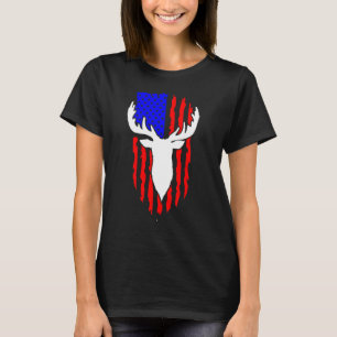 Jacht op herten Amerikaanse vlag 4 juli Patriottis T-shirt
