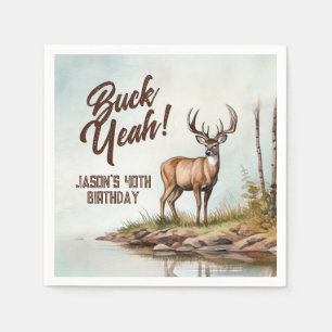 Jacht op herten Buck Yeah 40ste verjaardag Servet