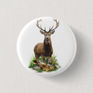 Jacht op herten ronde button 3,2 cm