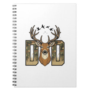 Jacht op herten Vader Camo Buck Vector Shirt Ontwe Notitieboek