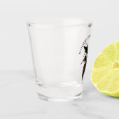 Jacht op houtsnippers shot glas (Links)