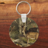 Jacht op Rustic Deer Antlers Sleutelhanger (Voorkant)