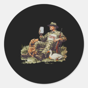 Jacht op Trump Camouflage Grappig Duck Jacht Seizo Ronde Sticker