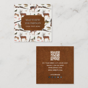 Jacht op wilde dieren Outdoor QR-code sociale medi Vierkante Visitekaartje