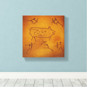 Jacht op wilde zwijnen canvas afdruk
