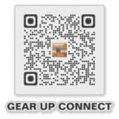 Jacht QR Code Sticker – Geef niet op en Verbind (Voorkant)