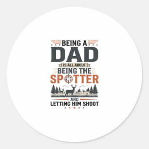 Jacht Vader Spotter Vintage Gravure Shirt Ontwerp Ronde Sticker