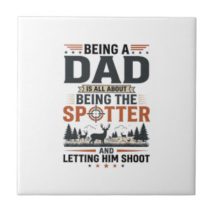 Jacht Vader Spotter Vintage Gravure Shirt Ontwerp Tegeltje