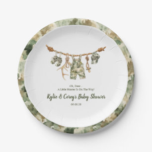 Jacht waslijn camouflage jongen baby shower papieren bordje